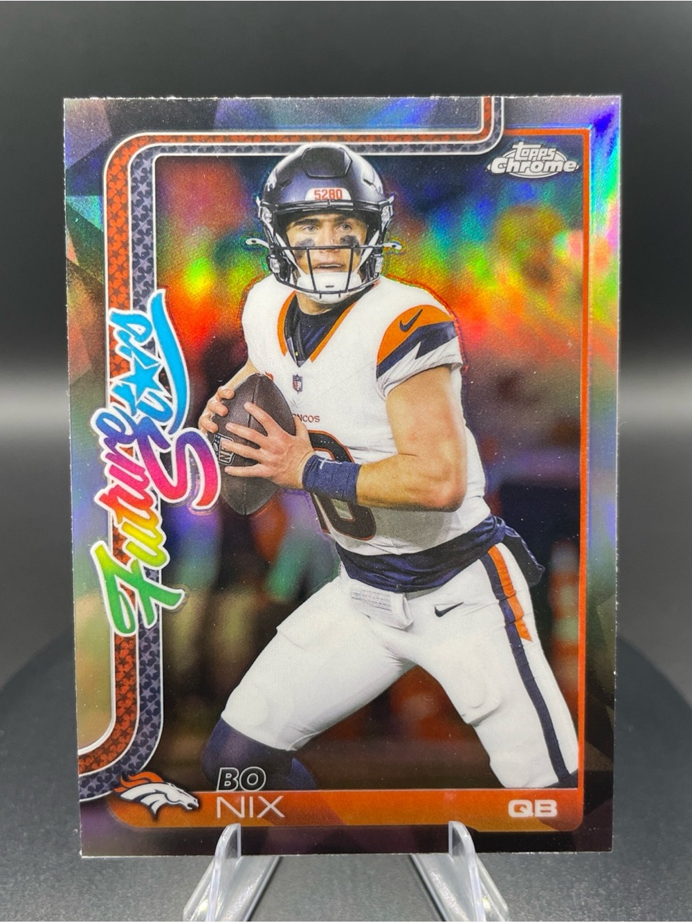 2025 Topps Chrome Future Stars Refractor Bo Nix Denver Broncos #FS-15
